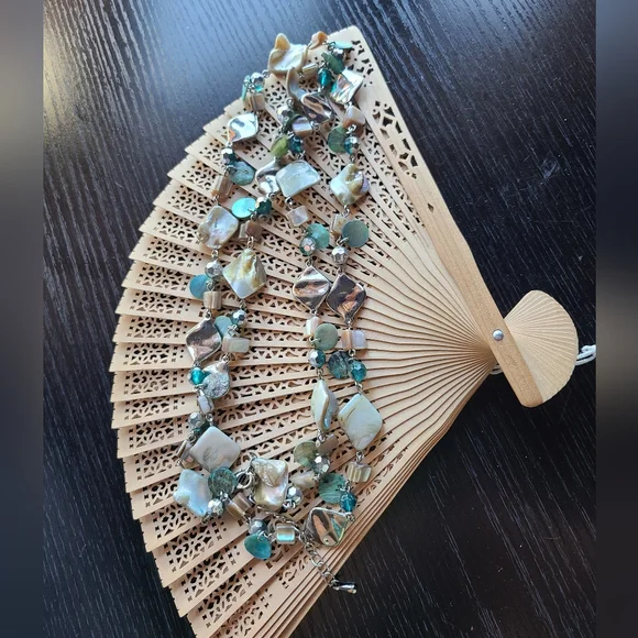 Elegant Silver and Teal Women's Necklace Lia Sophia Stamped - Picture 3 of 12